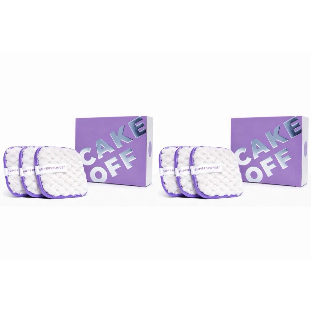 Cake Off Super Sponge Reusable Makeup Remover Pads 6-Pack (2 Boxes)